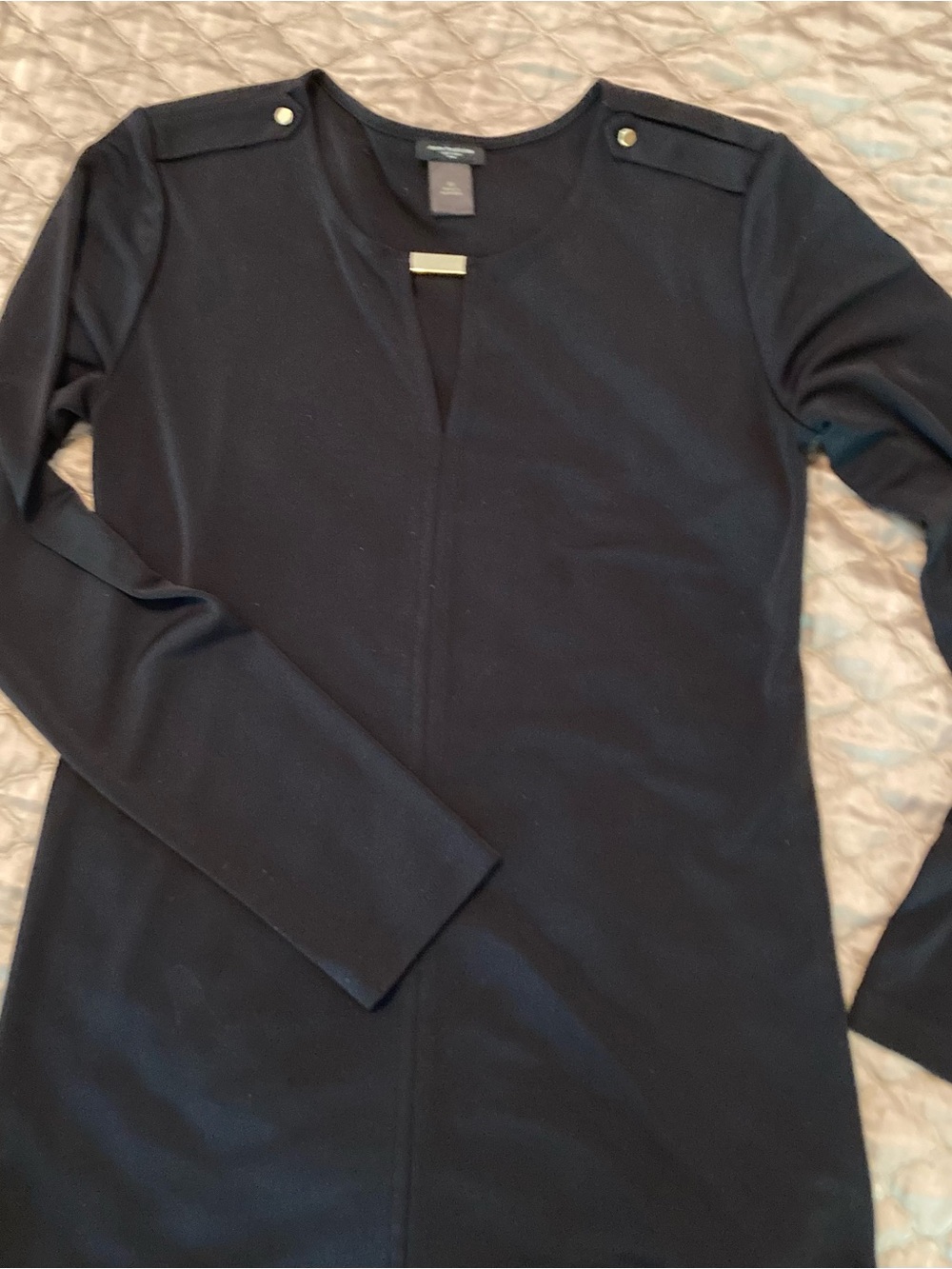 Ann Taylor Black Top with Keyhole Neckline